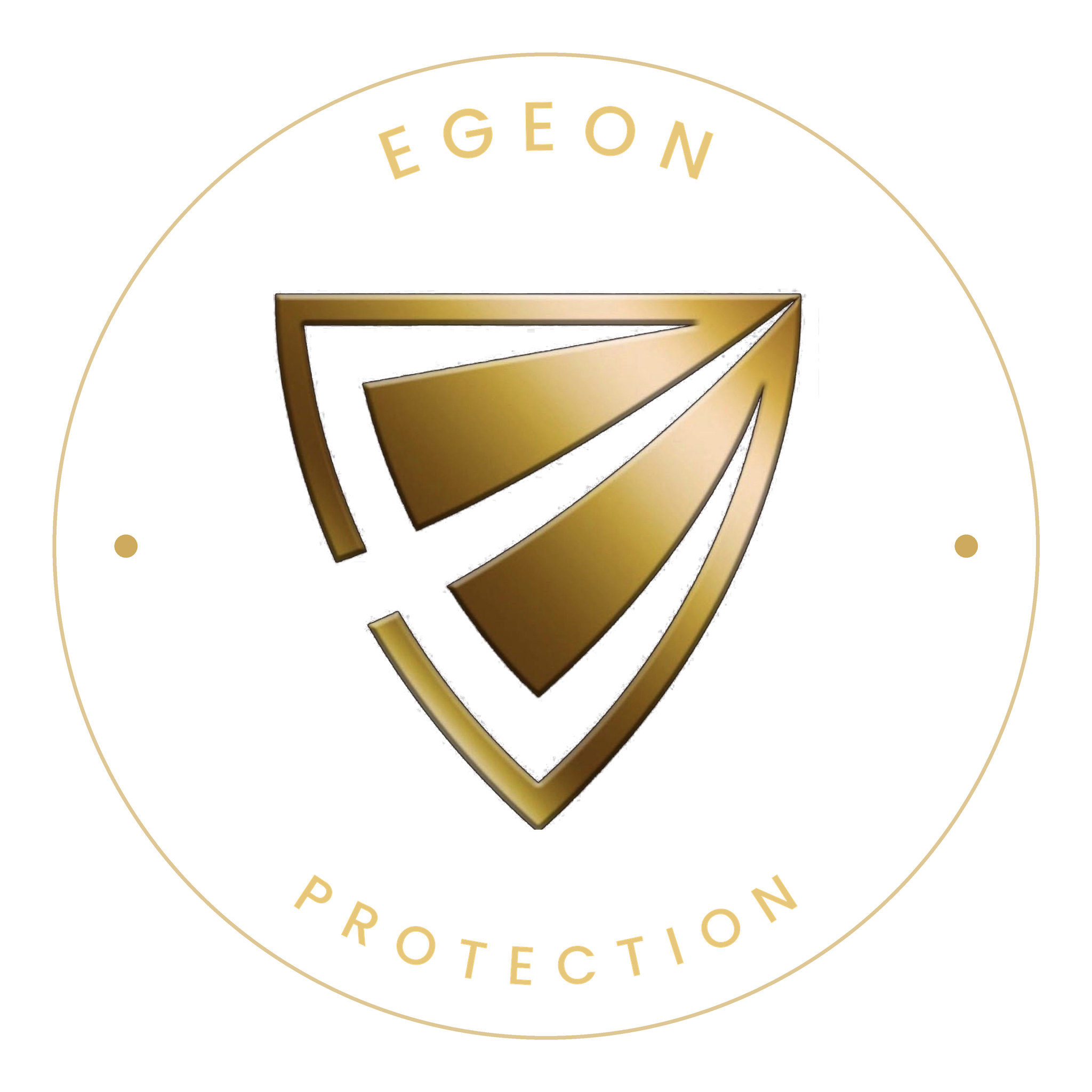 Egeon Protection circular gold shield emblem